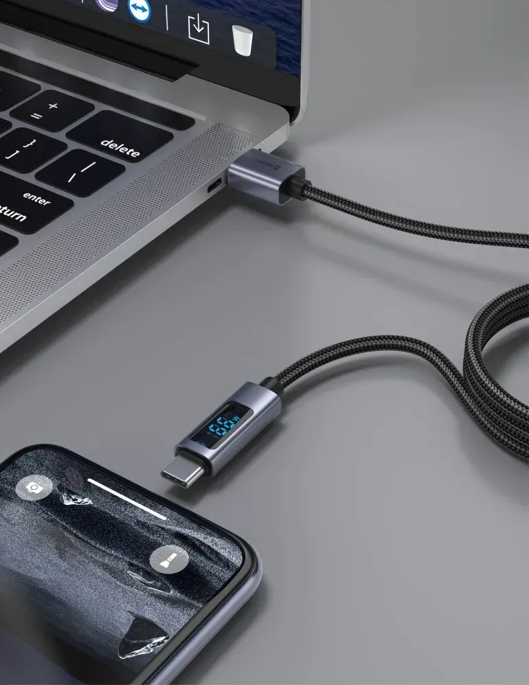 SWISSTEN LCD KABEL USB-A / USB-C 1 M ČERNÝ