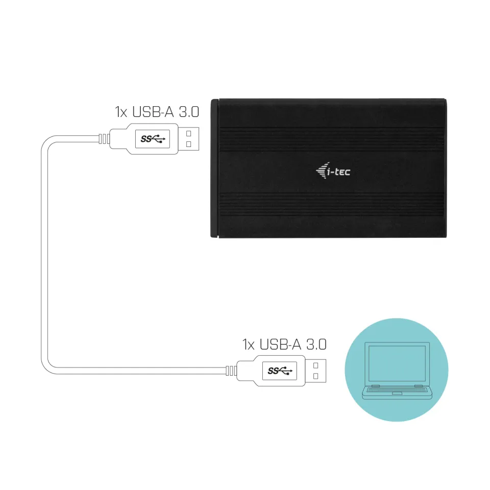 i-tec USB 3.0 MySafe AluBasic Advance rámeček na externí pevný disk 6.4 cm / 2.5" pro SATA I/II/III HDD SSD, hliníková k