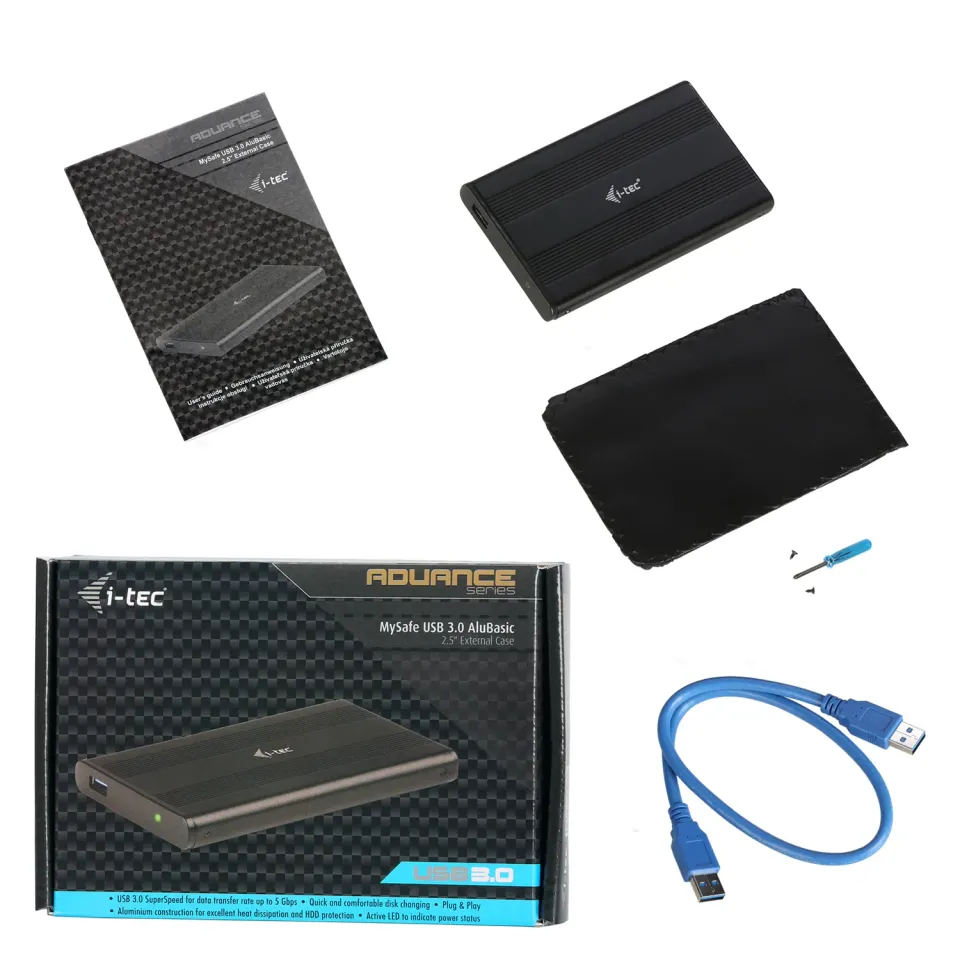 i-tec USB 3.0 MySafe AluBasic Advance rámeček na externí pevný disk 6.4 cm / 2.5" pro SATA I/II/III HDD SSD, hliníková k