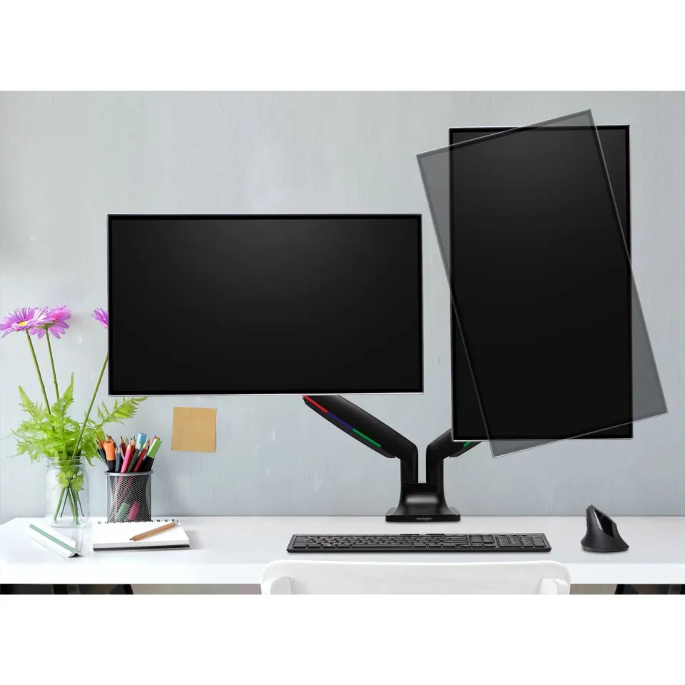 Kensington One-Touch Height Adjustable Dual Monitor Arm - Black