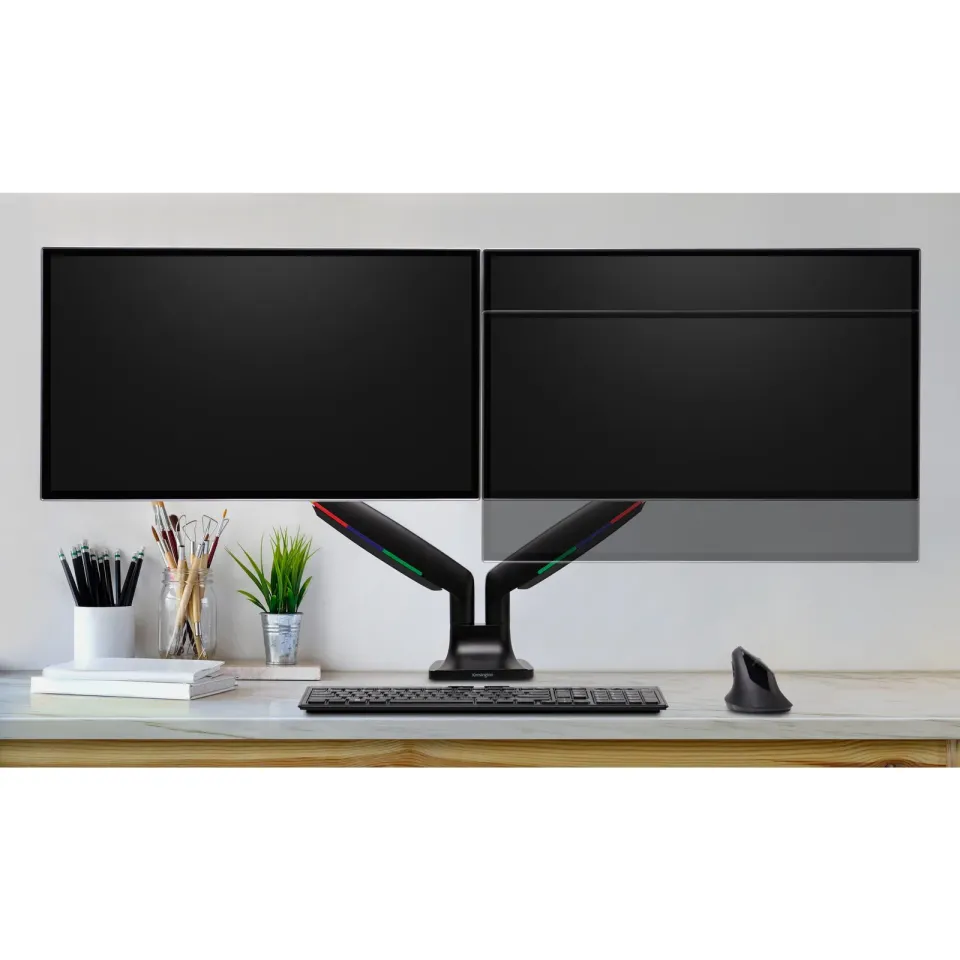 Kensington One-Touch Height Adjustable Dual Monitor Arm - Black