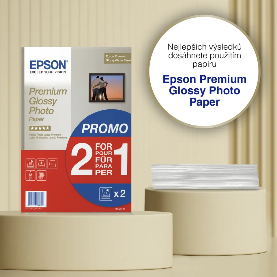 EPSON paper A4 - 255g/m2 - 2x15sheets - photo premium glossy (2 for 1 PROMO)
