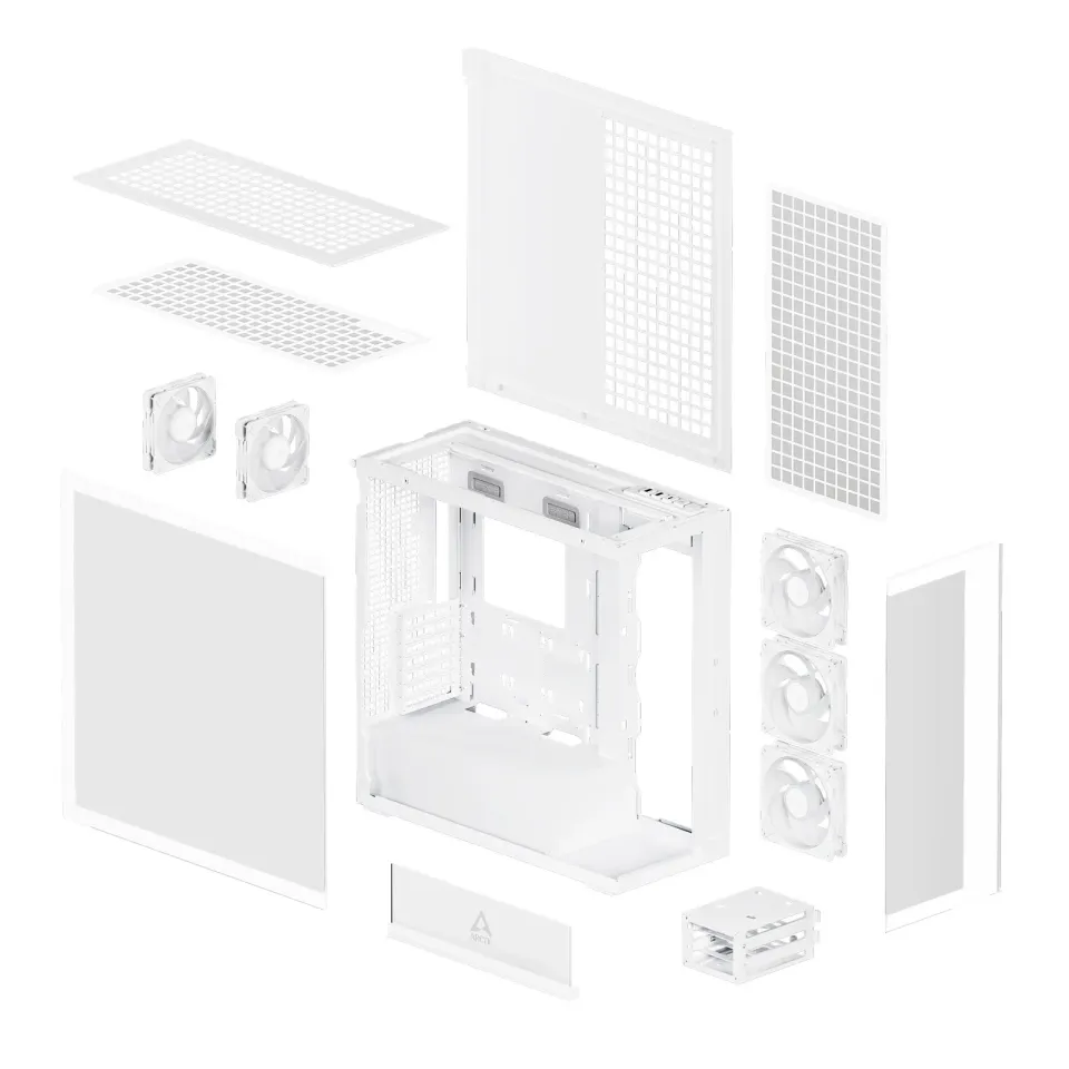 ARCTIC case Xtender Tower, transparent window, white