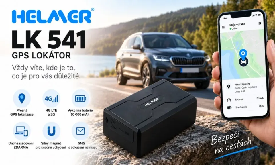 HELMER GPS lokátor LK 541 4G/ pro sledování automobilů, zavazadel a dalších cenných předmětů/ podpora 4G LTE i 2G