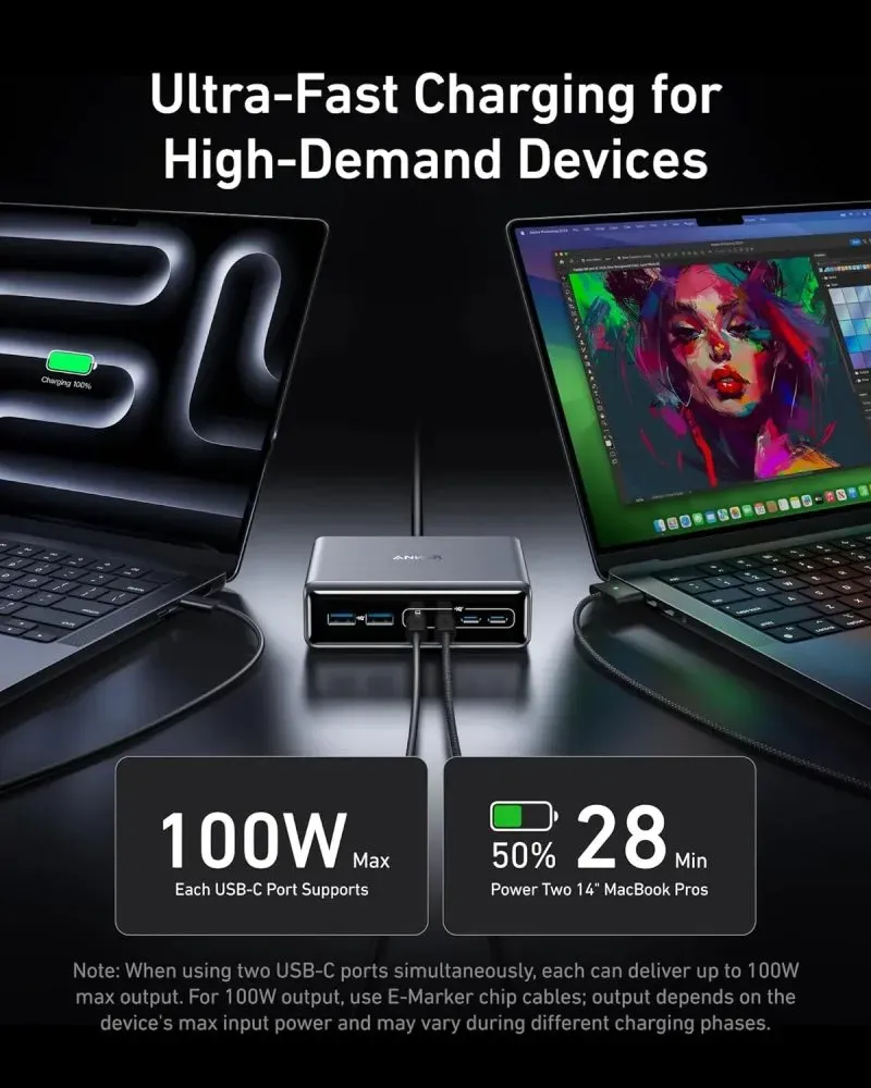 Anker Prime Nabíjecí Základna/ 200W/ 4x USB-C/ 2x USB/ GaN/ stříbrná