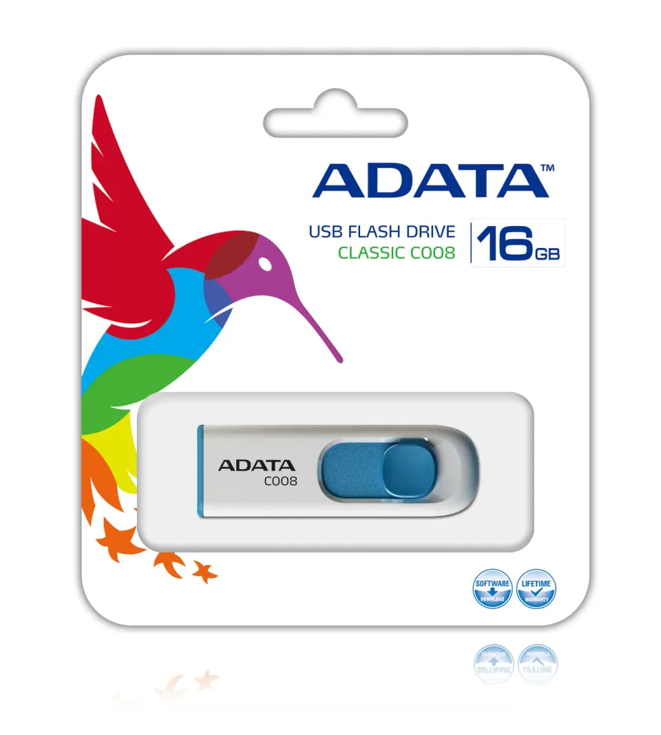 ADATA C008/16GB/USB 2.0/USB-A/Modrá