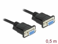 Delock Sériový kabel rozhraní RS-232 Sub-D9, ze zásuvkového na zásuvkový, délky