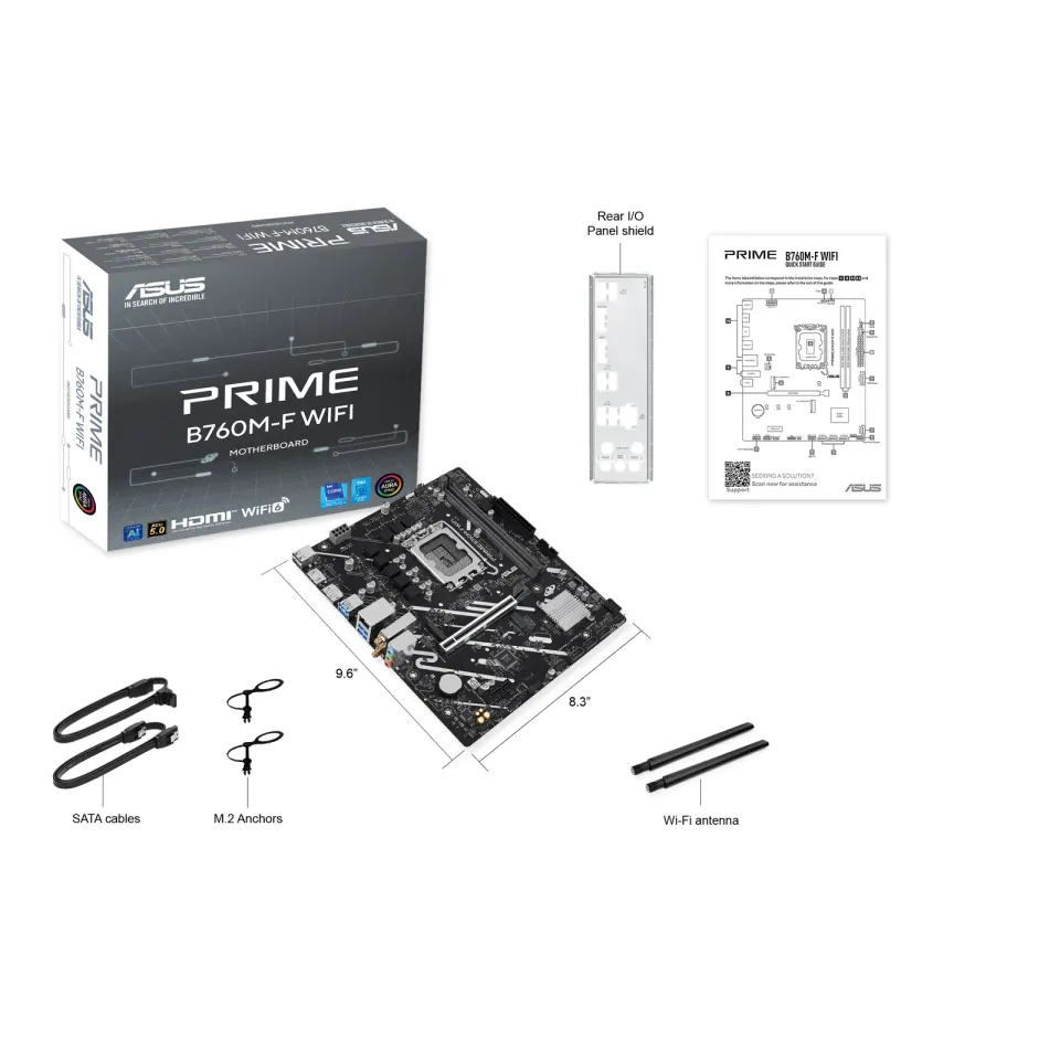 ASUS MB Sc LGA1700 PRIME B760M-F WIFI, Intel B760, 2xDDR5, WiFi, 1xDP, 1xHDMI, mATX