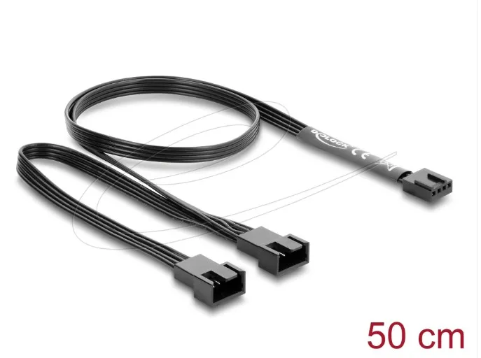 Delock Kabel ventilátoru z 1 čtyřpinové zásuvky PWM na 2 x 4 pinové zástrčky PWM
