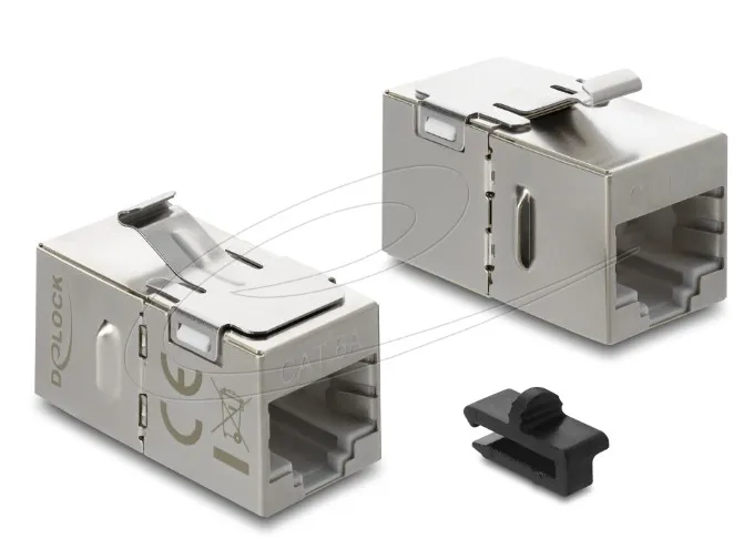 Delock Spojka modulu Keystone ze zásuvky RJ45 na zásuvku RJ45 Cat.6A s kovovou z
