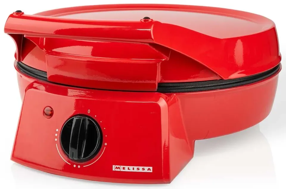 NEDIS Melissa pec na pizzu a gril/ 3 nastavení teploty/ velikost grilovací desky 30cm/ spotřeba 1800 W/ červená (hliník)