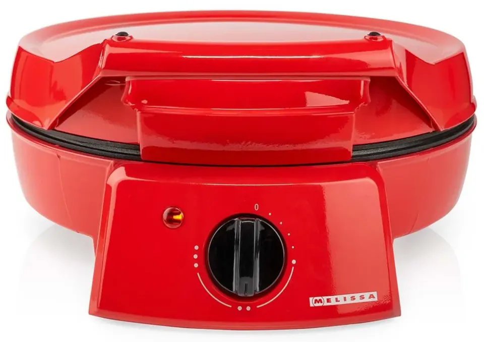 NEDIS Melissa pec na pizzu a gril/ 3 nastavení teploty/ velikost grilovací desky 30cm/ spotřeba 1800 W/ červená (hliník)
