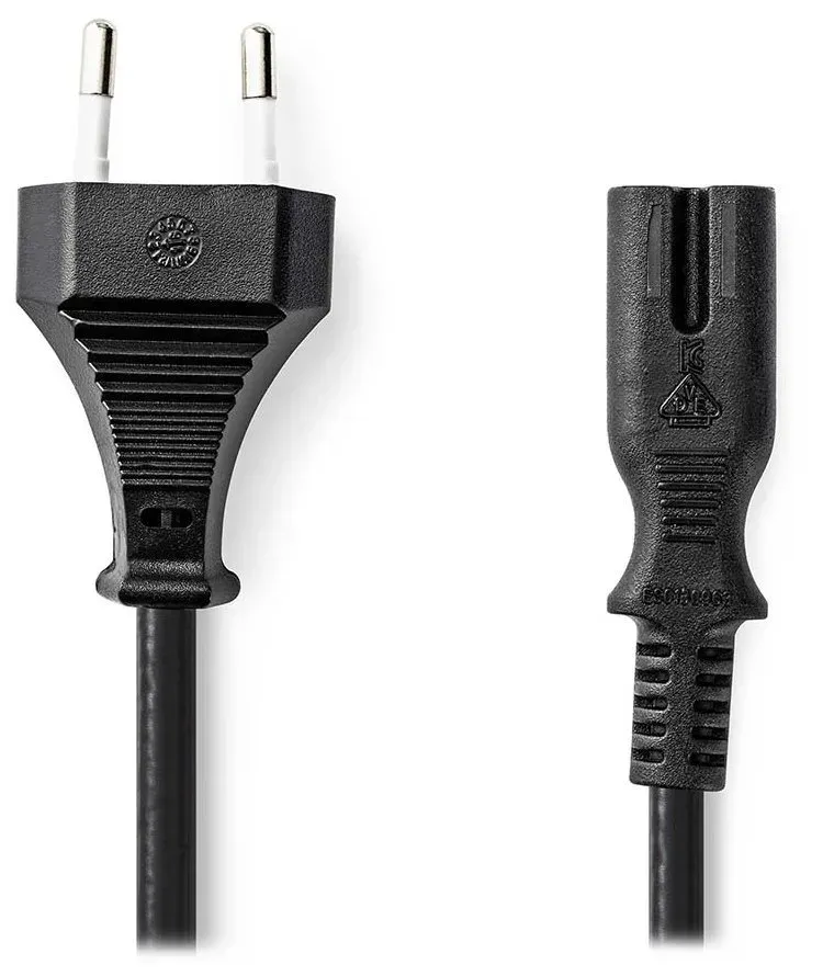 Nedis CEGL11042BK20 - Napájecí Kabel | Euro Zástrčka – IEC-320-C7 | 2 m | krouce