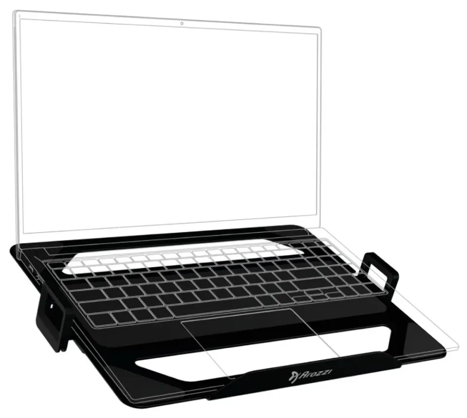 AROZZI ALZARE Laptop Holder Black/ držák notebooku pro stolní držák pro monitory/ kovový/ černý