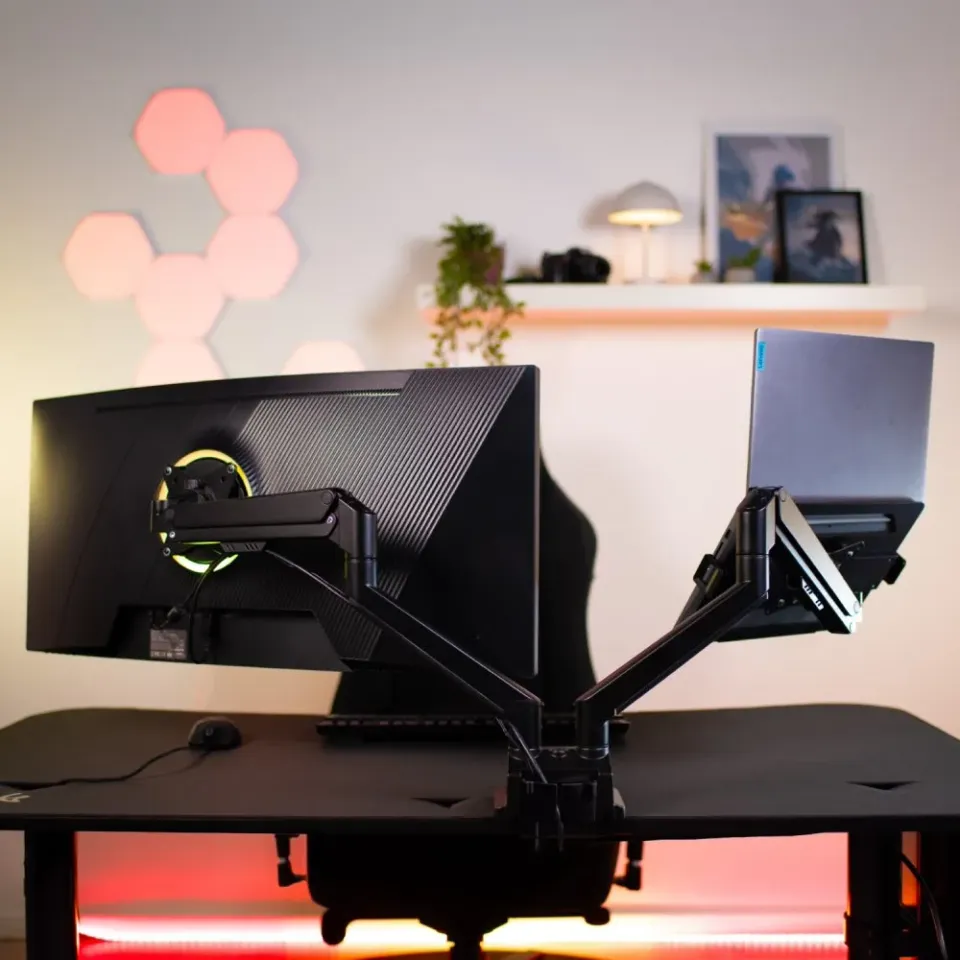 AROZZI ALZARE Laptop Holder Black/ držák notebooku pro stolní držák pro monitory/ kovový/ černý