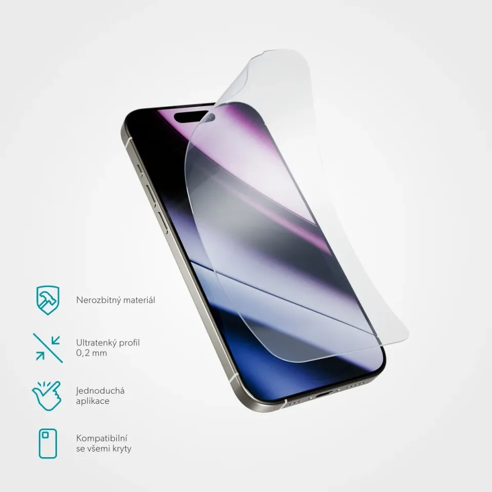 Epico Flexiglass iPhone 13/14/16e/17e s aplikátorem