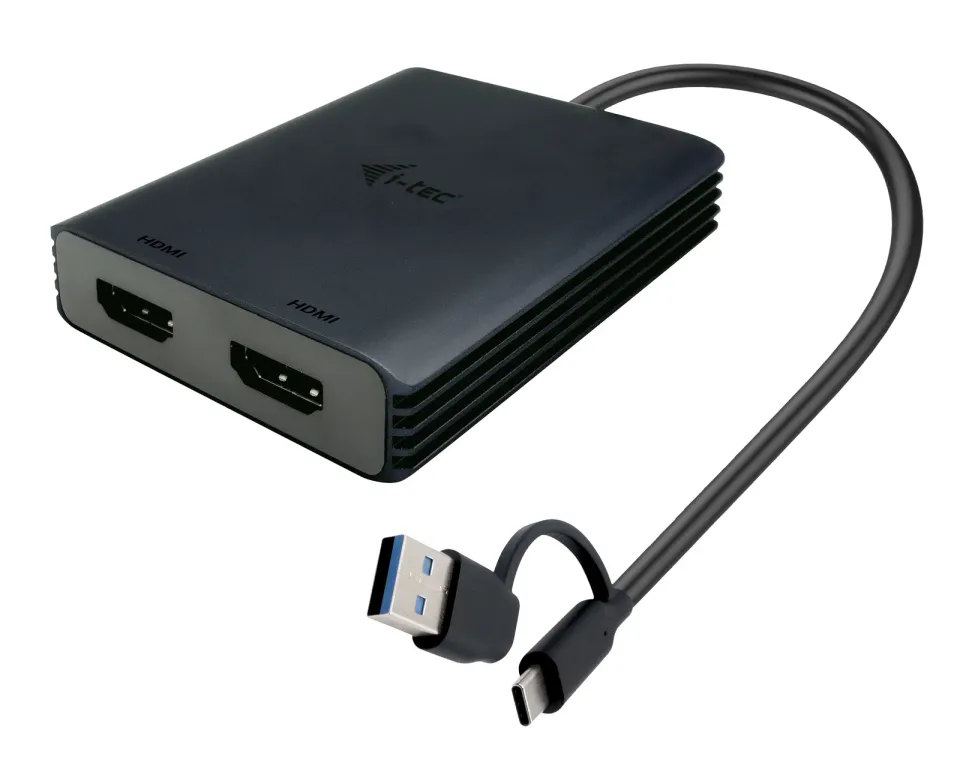 I-Tec USB-A/USB-C Dual 4K HDMI Video Adapter
