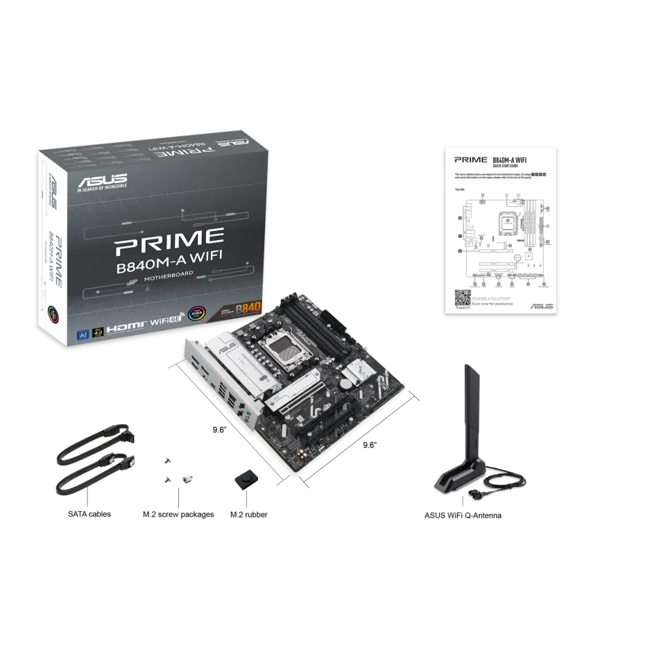 ASUS mb PRIME B840M-A WIFI (AMD B840, AM5, 4x DDR5, mATX)