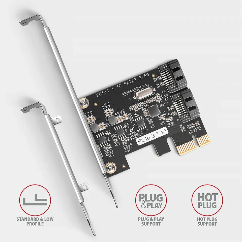 AXAGON PCES-SJ2 Dvoukanálový SATA III PCI-Express řadič se dvěma interními SATA