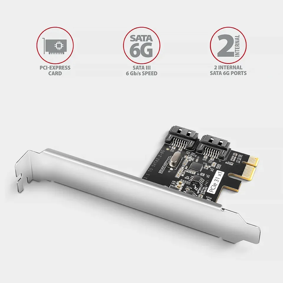 AXAGON PCES-SJ2 Dvoukanálový SATA III PCI-Express řadič se dvěma interními SATA