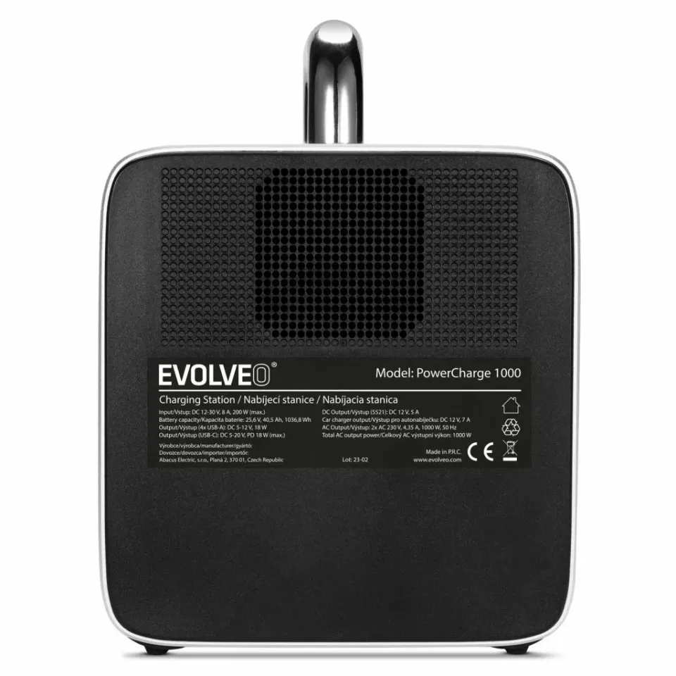 Evolveo PowerCharge 1000, nabíjecí stanice, 40,5 Ah, 1036,8 Wh, 2× 230 V zásuvka