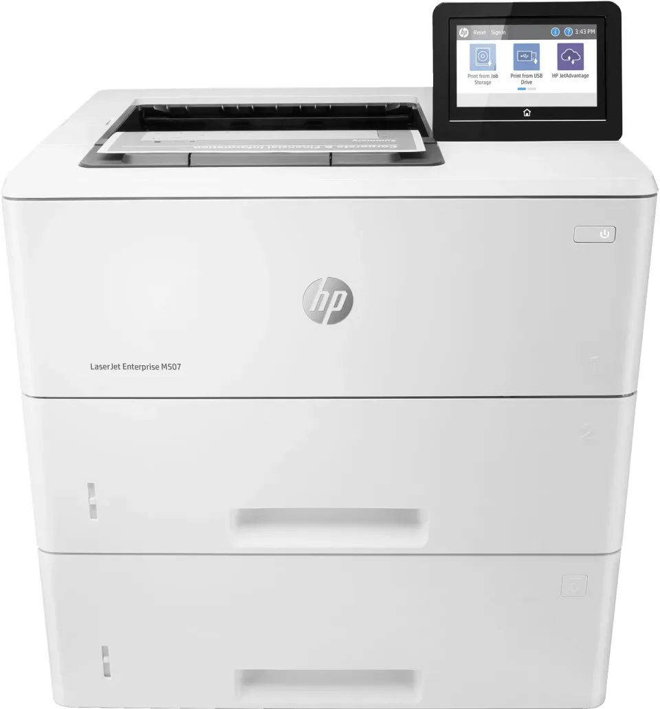 HP LaserJet Enterprise M507x – černobílá laserová tiskárna A4, 43 str./min, duplex, 1 200 listů papíru, Wi-Fi Direct