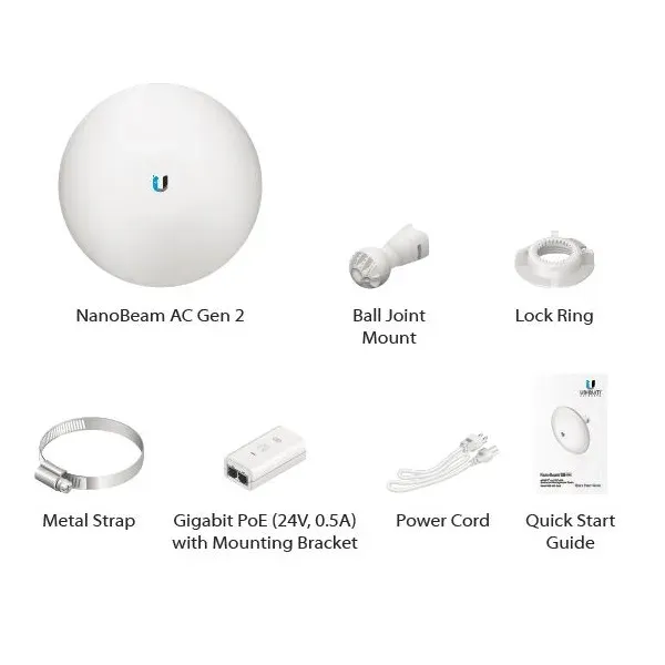 UBIQUITI NanoBeam NBE-5AC-Gen2, venkovní, 5GHz AC, 2x 19dBi, Gigabit LAN, AirMAX AC