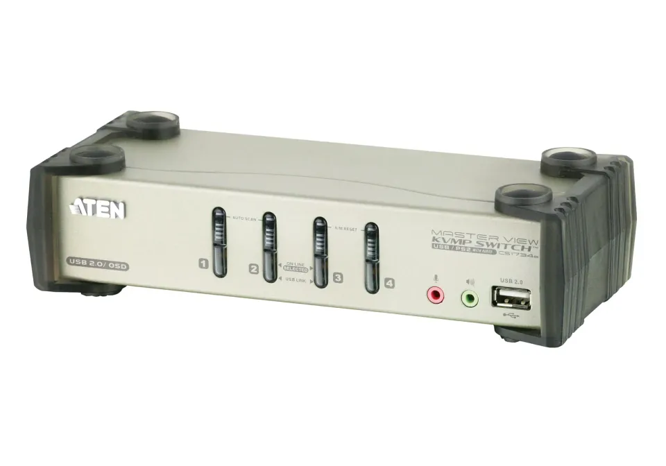 ATEN KVM switch CS-1734BC,USB Hub, OSD, 4PC audio+USB-PS/2