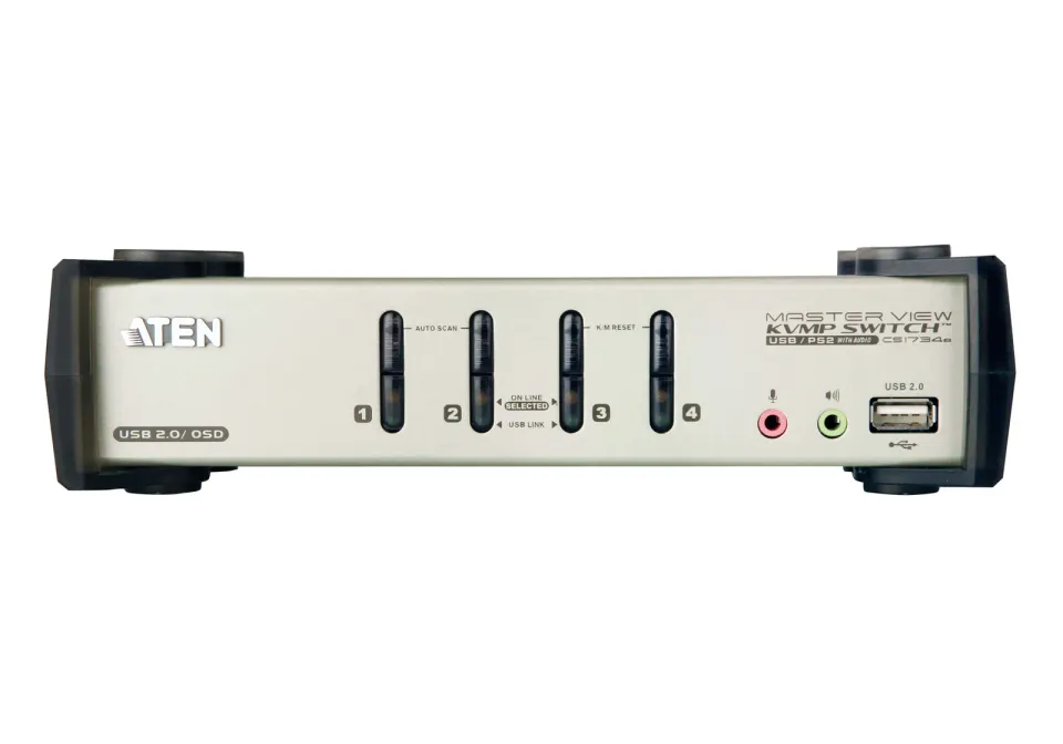 ATEN KVM switch CS-1734BC,USB Hub, OSD, 4PC audio+USB-PS/2