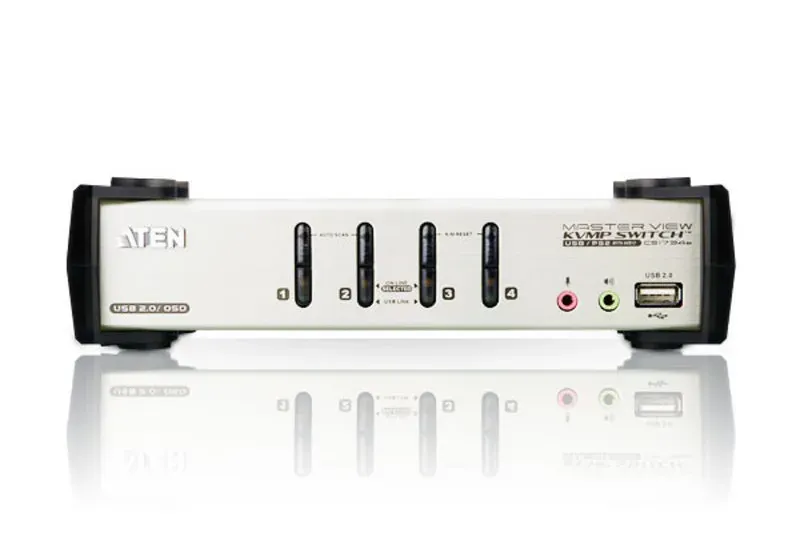 ATEN KVM switch CS-1734BC,USB Hub, OSD, 4PC audio+USB-PS/2