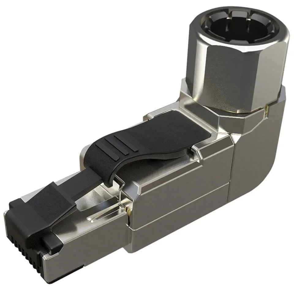 Solarix Konektor MPTL 90° RJ45 CAT6 STP samořezný SXRJ45-6-STP-BK-SA-U