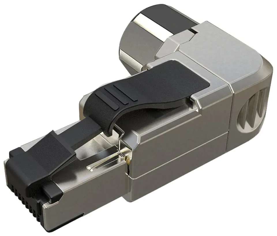Solarix Konektor MPTL 90° RJ45 CAT6 STP samořezný SXRJ45-6-STP-BK-SA-U