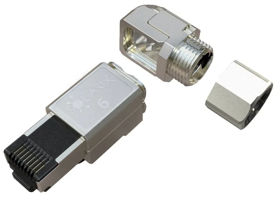 Solarix Konektor MPTL 90° RJ45 CAT6 STP samořezný SXRJ45-6-STP-BK-SA-U
