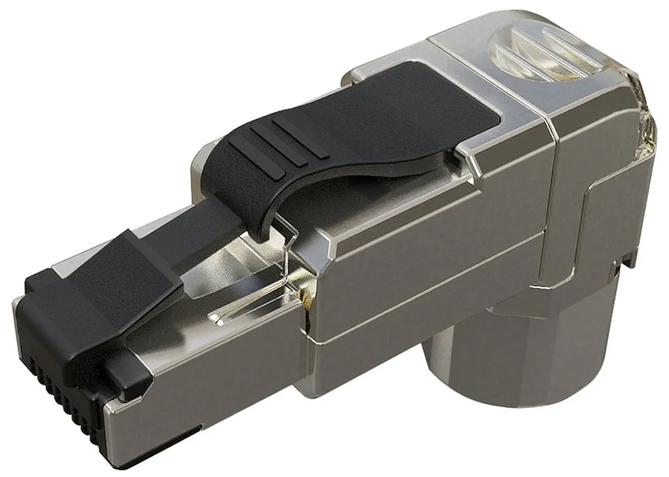 Solarix Konektor MPTL 90° RJ45 CAT6 STP samořezný SXRJ45-6-STP-BK-SA-U