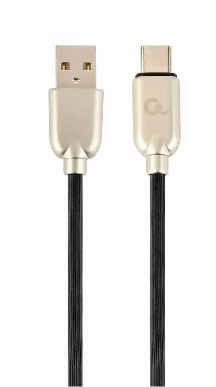 GEMBIRD CABLEXPERT Kabel USB 2.0 AM na Type-C kabel (AM/CM), 2m, pogumovaný, čer (CC-USB2R-AMCM-2M)
