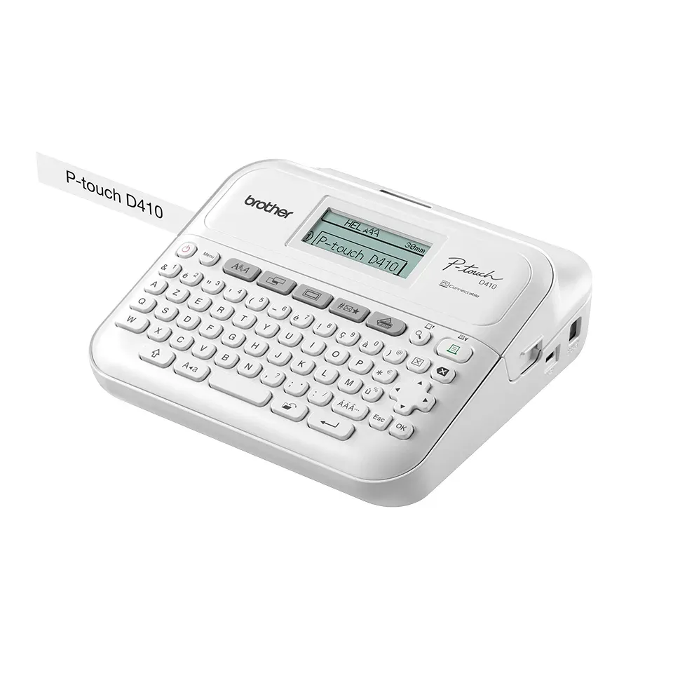 Brother P-touch PT-D410 – stolní tiskárna štítků do 18 mm, USB, grafický displej, klávesnice QWERTY