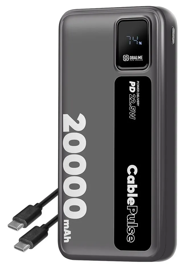 OBAL:ME CablePulse Powerbanka 20000mAh 22,5W Black