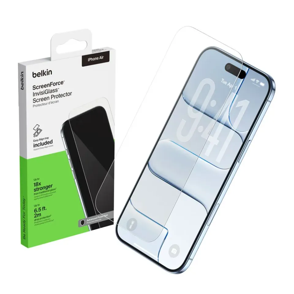 Belkin SCREENFORCE Invisiglass Anti-Microbial ochranné sklo pro iPhone 17 Pro