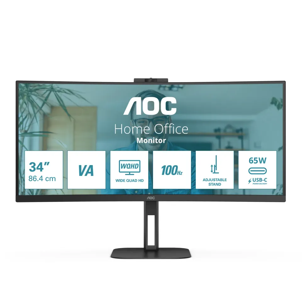 AOC LCD CU34V5CW 34" zakřivený VA/3440x1440@100Hz/1ms/300cd/HDMI/DP/4xUSB/USB-C/