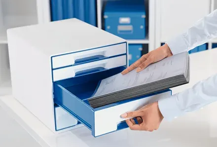 LEITZ Zásuvkový box WOW CUBE, 4 zásuvky, světle modrá