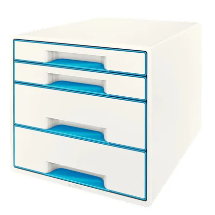 LEITZ Zásuvkový box WOW CUBE, 4 zásuvky, světle modrá