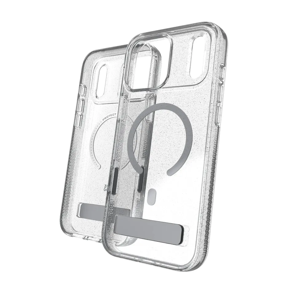 Case Milan Snap with Kickstand for Apple iPhone 18 Pro Max / 17 Pro Max - Glitter Silver