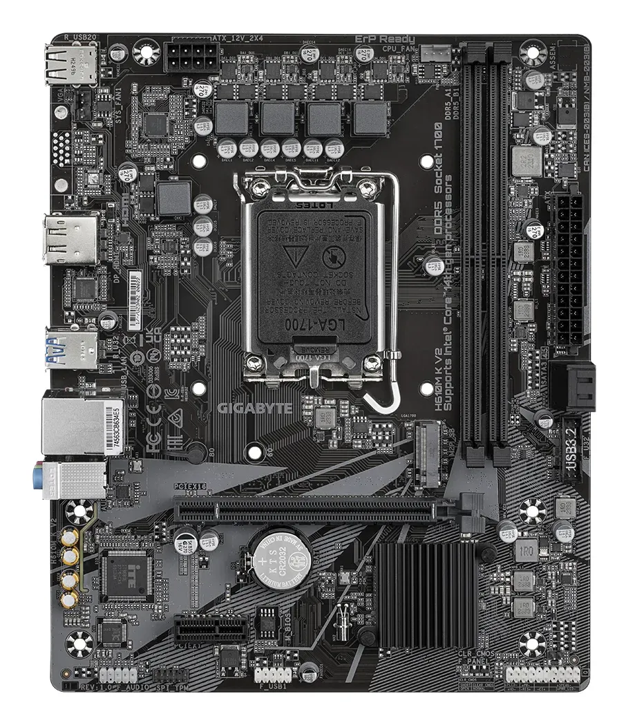 GIGABYTE MB Sc LGA1700 H610M K V2, Intel H610, 2xDDR5, DP, HDMI, mATX