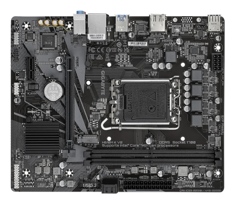 GIGABYTE MB Sc LGA1700 H610M K V2, Intel H610, 2xDDR5, DP, HDMI, mATX