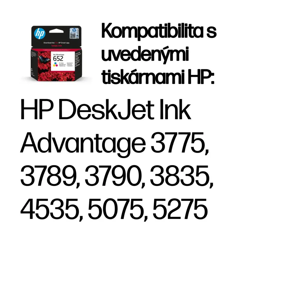 HP F6V24AE originální náplň inkoustová č.652 tří-barevná cca200 stran (pro DJ Advantage 3835, 3775, 3785, 3635, 3636, 2135, 1115, 5075, 5275]
