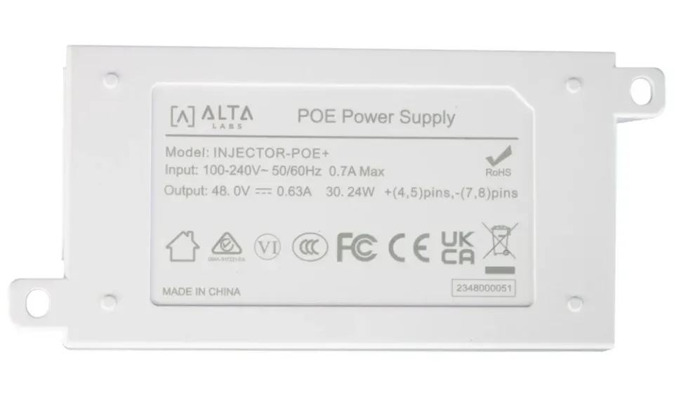 ALTA PoE Injector 30W - Gigabit PoE injektor, 48V, 30W, včetně napájecího kabelu