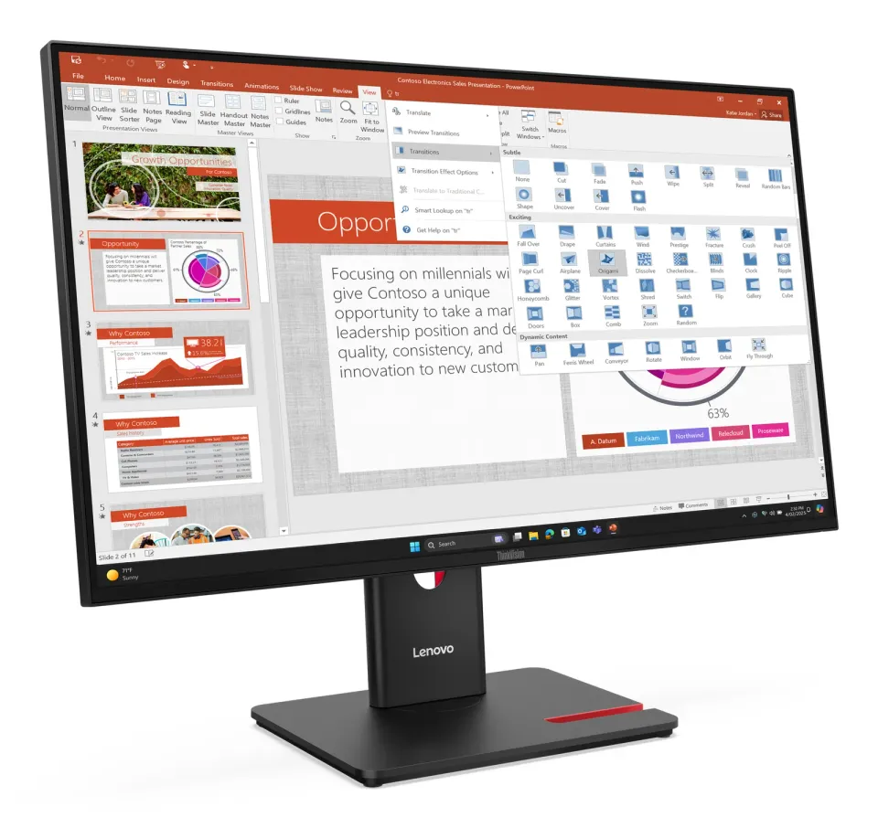 Lenovo LCD T27-40 27" IPS WLED/1920x1080/6ms/300nits/MC60 kamera/1xHDMI/DP/VGA/4