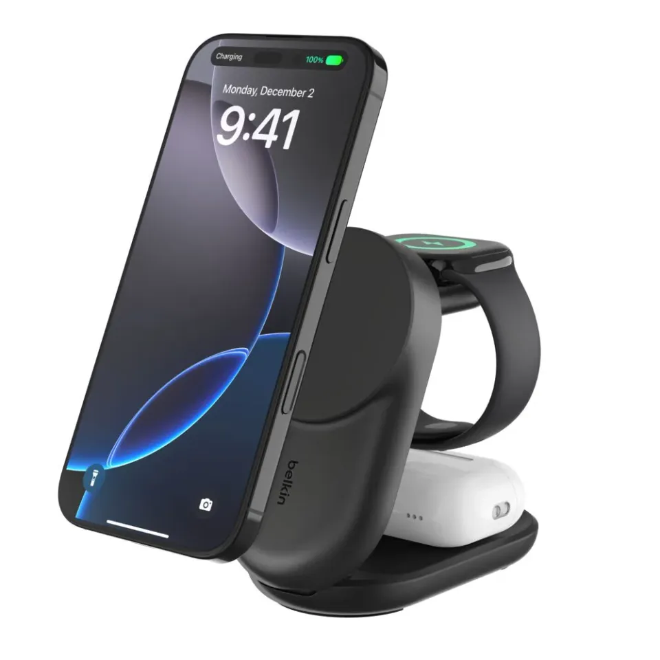 Belkin UltraCharge Qi2 25W 3v1 Magnetická nabíječka pro iPhone/Apple Watch/AirPo