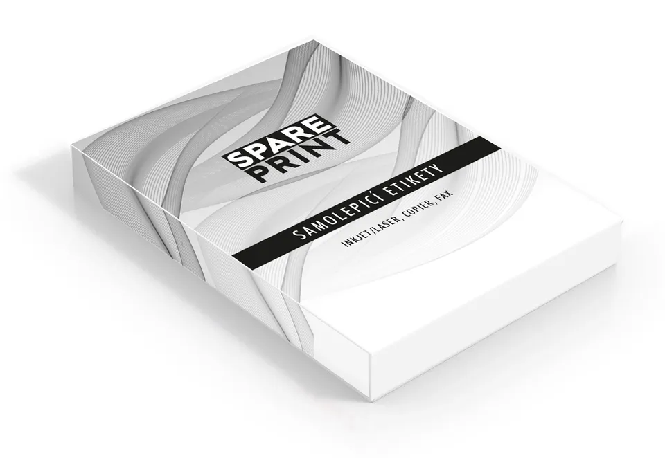 SPARE PRINT PREMIUM Samolepicí etikety bílé, 100 archů A4 v krabici (1arch/8x et