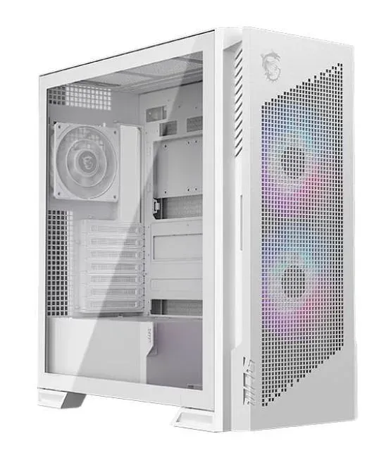 MSI skříň MPG VELOX 300R AIRFLOW PZ WHITE/ bez zdroje/ temperované sklo/ 2x 160mm fan/ x 120mm fan/2x USB/1x USB-C/bílá